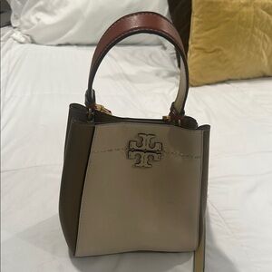 Tory Burch Cream and Brown Mini Bag
